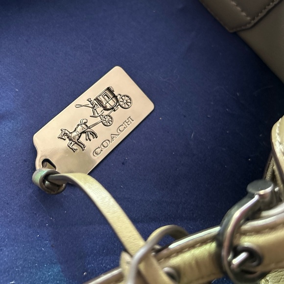 Coach Olive Green Leather Shoulder Handbag #C1482-32325 - Picture 4 of 6